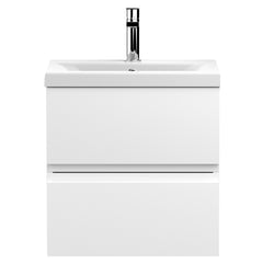 [BFRA102A] Mavesyn Contemporary 2 Drawer Wall Hung Vanity Unit with Mid-Edge Basin - Choice of Size and Colour - Cutout