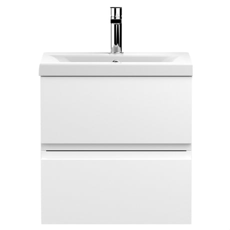 [BFRA102A] Mavesyn Contemporary 2 Drawer Wall Hung Vanity Unit with Mid-Edge Basin - Choice of Size and Colour - Cutout