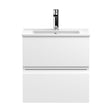 [BFRA102B] Mavesyn Contemporary 2 Drawer Wall Hung Vanity Unit with Minimalist Basin, Satin White, 500mm - Cutout