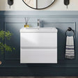 [BFRA102B] Mavesyn Contemporary 2 Drawer Wall Hung Vanity Unit with Minimalist Basin - Choice of Size and Colour - Silo