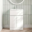 [BFRA103B] Mavesyn Contemporary 2 Door 1 Drawer Floor Standing Vanity Unit with Minimalist Basin - Choice of Size and Colour - Silo