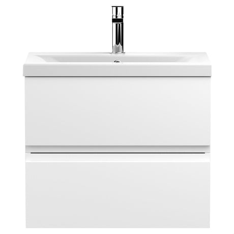 [BFRA104A] Mavesyn Contemporary 2 Drawer Wall Hung Vanity Unit with Mid-Edge Basin - Choice of Size and Colour - Cutout