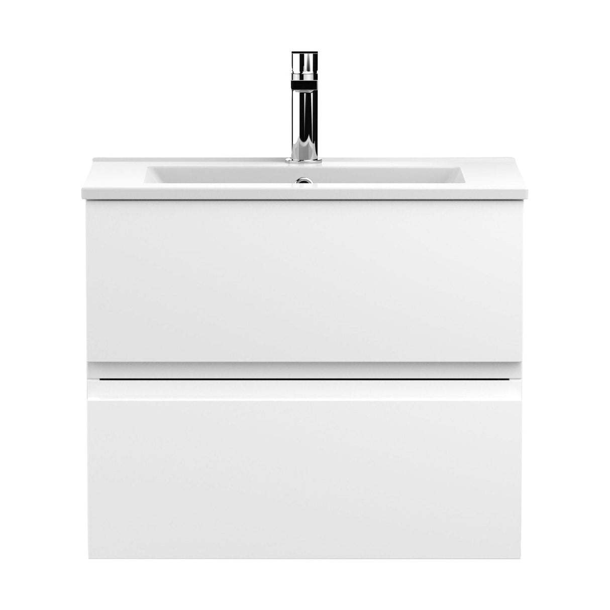 [BFRA104B] Mavesyn Contemporary 2 Drawer Wall Hung Vanity Unit with Minimalist Basin - Choice of Size and Colour - Cutout