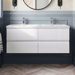 [BFRA104C] Mavesyn Contemporary 4 Drawer Wall Hung Vanity Unit with Basin - Choice of Colour - Silo