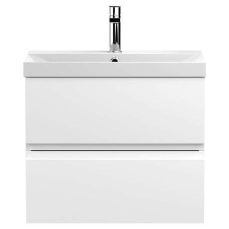 [BFRA104D] Mavesyn Contemporary 2 Drawer Wall Hung Vanity Unit with Thin Edge Basin - Choice of Size and Colour - Cutout