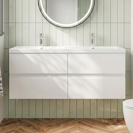 [BFRA104F] Mavesyn Contemporary 4 Drawer Wall Hung Vanity Unit with Basin - Choice of Colour - Silo