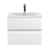 [BFRA104G] Mavesyn Contemporary 2 Drawer Wall Hung Vanity Unit with Curved Basin - Choice of Size and Colour - Cutout