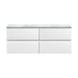 [BFRA104LBG2] Mavesyn Contemporary 4 Drawer Wall Hung Vanity Unit with Laminate Worktop, Satin White, 1200mm - Cutout