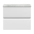[BFRA104LBG] Mavesyn Contemporary 2 Drawer Wall Hung Vanity Unit with Laminate Worktop, Satin White, 600mm - Cutout