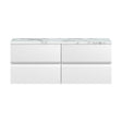 [BFRA104LCM2] Mavesyn Contemporary 4 Drawer Wall Hung Vanity Unit with Laminate Worktop, Satin White, 1205mm - Cutout