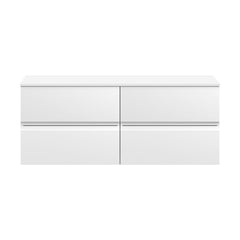 [BFRA104W2] Mavesyn Contemporary 4 Drawer Wall Hung Vanity Unit with Worktop, Satin White, 1200mm - Cutout