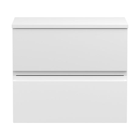 [BFRA104W] Mavesyn Contemporary 2 Drawer Wall Hung Vanity Unit with Worktop - Choice of Size and Colour - Cutout