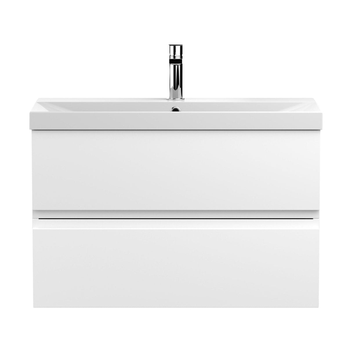 [BFRA106D] Mavesyn Contemporary 2 Drawer Wall Hung Vanity Unit with Thin Edge Basin - Choice of Size and Colour - Cutout