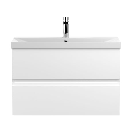 [BFRA106D] Mavesyn Contemporary 2 Drawer Wall Hung Vanity Unit with Thin Edge Basin - Choice of Size and Colour - Cutout