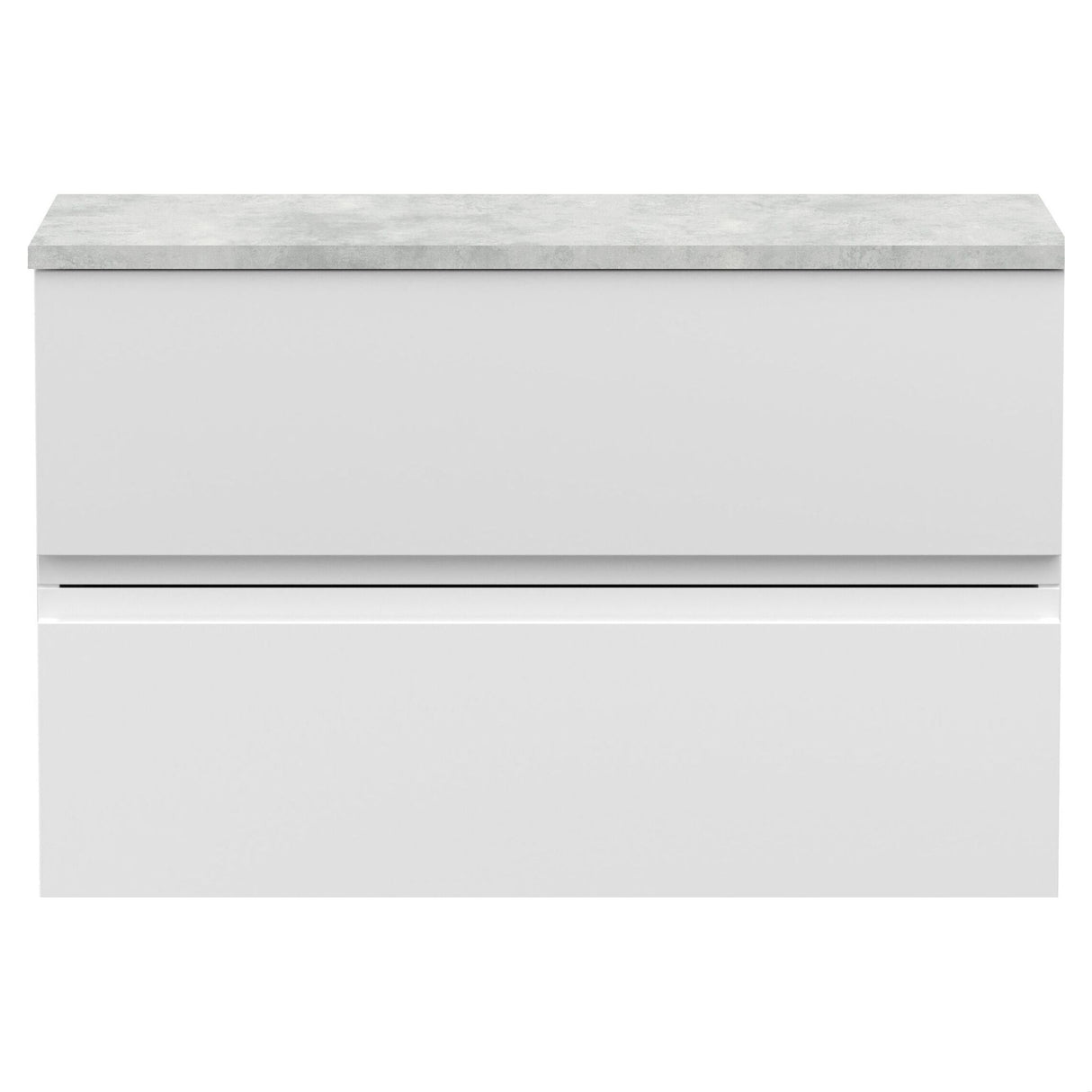 [BFRA106LBG] Mavesyn Contemporary 2 Drawer Wall Hung Vanity Unit with Laminate Worktop - Choice of Size and Colour - Cutout
