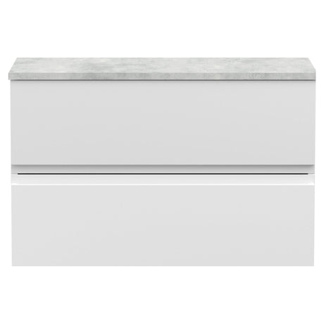 [BFRA106LBG] Mavesyn Contemporary 2 Drawer Wall Hung Vanity Unit with Laminate Worktop - Choice of Size and Colour - Cutout