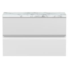 [BFRA106LCM] Mavesyn Contemporary 2 Drawer Wall Hung Vanity Unit with Laminate Worktop - Choice of Size and Colour - Cutout