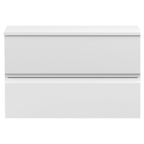 [BFRA106W] Mavesyn Contemporary 2 Drawer Wall Hung Vanity Unit with Worktop - Choice of Size and Colour - Cutout