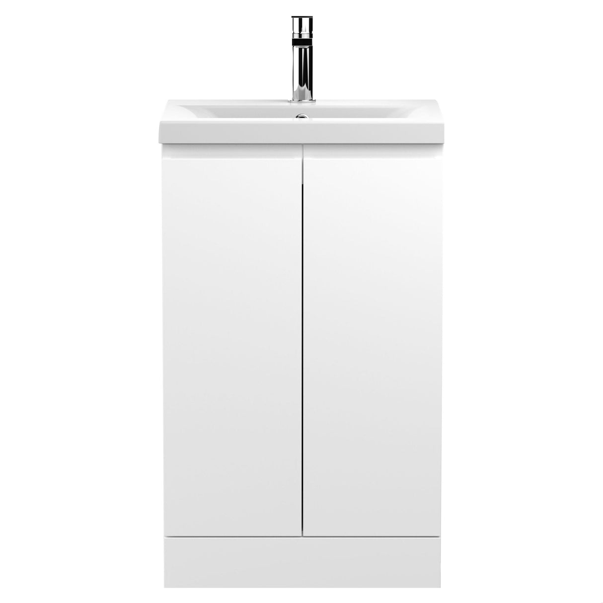 [BFRA107A] Mavesyn Contemporary 2 Door Floor Standing Vanity Unit with Mid-Edge Basin - Choice of Size and Colour - Cutout