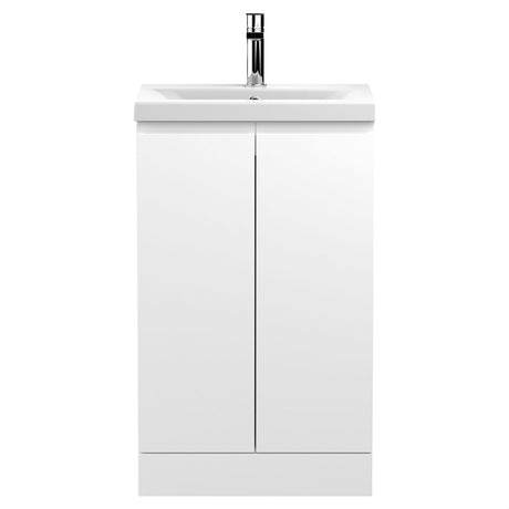 [BFRA107A] Mavesyn Contemporary 2 Door Floor Standing Vanity Unit with Mid-Edge Basin - Choice of Size and Colour - Cutout