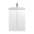 [BFRA108A] Mavesyn Contemporary 2 Door Floor Standing Vanity Unit with Mid-Edge Basin, Satin White, 600mm - Cutout