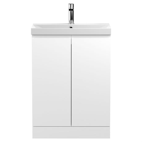 [BFRA108D] Mavesyn Contemporary Floor Standing 2 Door Vanity Basin Unit with Thin-Edge Basin, Choice of Size and Colour - Cutout