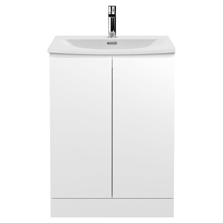 [BFRA108G] Mavesyn Contemporary 2 Door Floor Standing Vanity Unit with Curved Basin - Choice of Size and Colour - Cutout