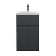 [BFRA1401A] Mavesyn Contemporary 2 Door 1 Drawer Floor Standing Vanity Unit with Mid-Edge Basin, Dark Grey, 500mm - Cutout