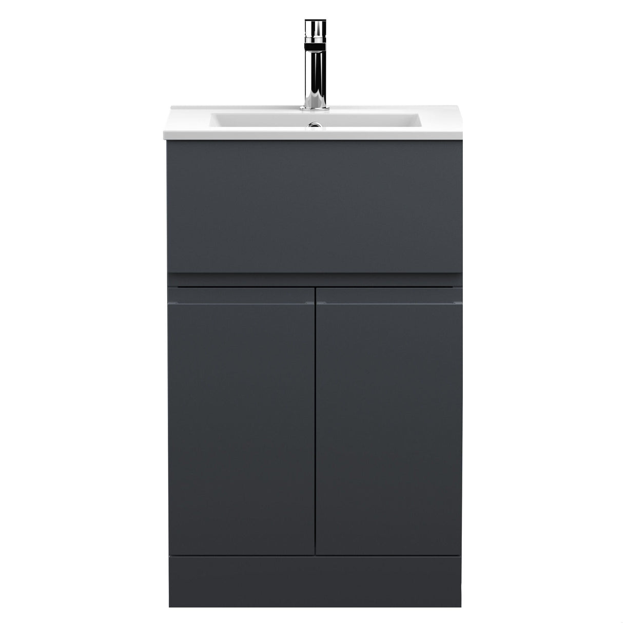 [BFRA1401B] Mavesyn Contemporary 2 Door 1 Drawer Floor Standing Vanity Unit with Minimalist Basin - Choice of Size and Colour - Cutout