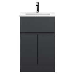 [BFRA1401B] Mavesyn Contemporary 2 Door 1 Drawer Floor Standing Vanity Unit with Minimalist Basin - Choice of Size and Colour - Cutout