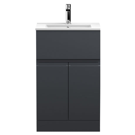 [BFRA1401B] Mavesyn Contemporary 2 Door 1 Drawer Floor Standing Vanity Unit with Minimalist Basin - Choice of Size and Colour - Cutout