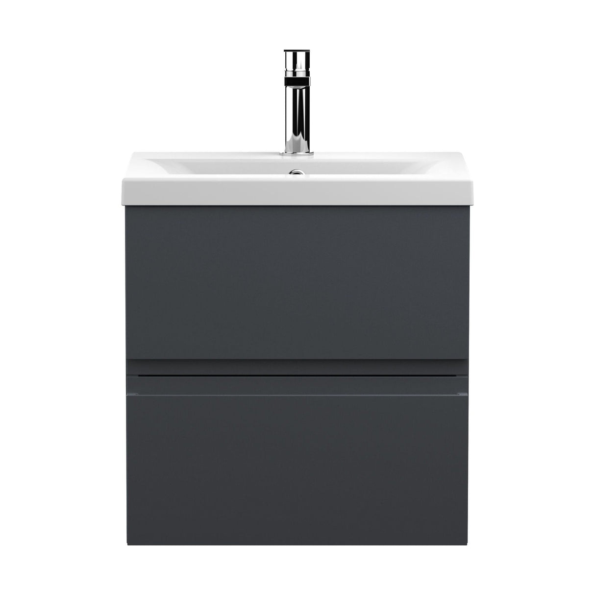 [BFRA1402A] Mavesyn Contemporary 2 Drawer Wall Hung Vanity Unit with Mid-Edge Basin - Choice of Size and Colour - Cutout