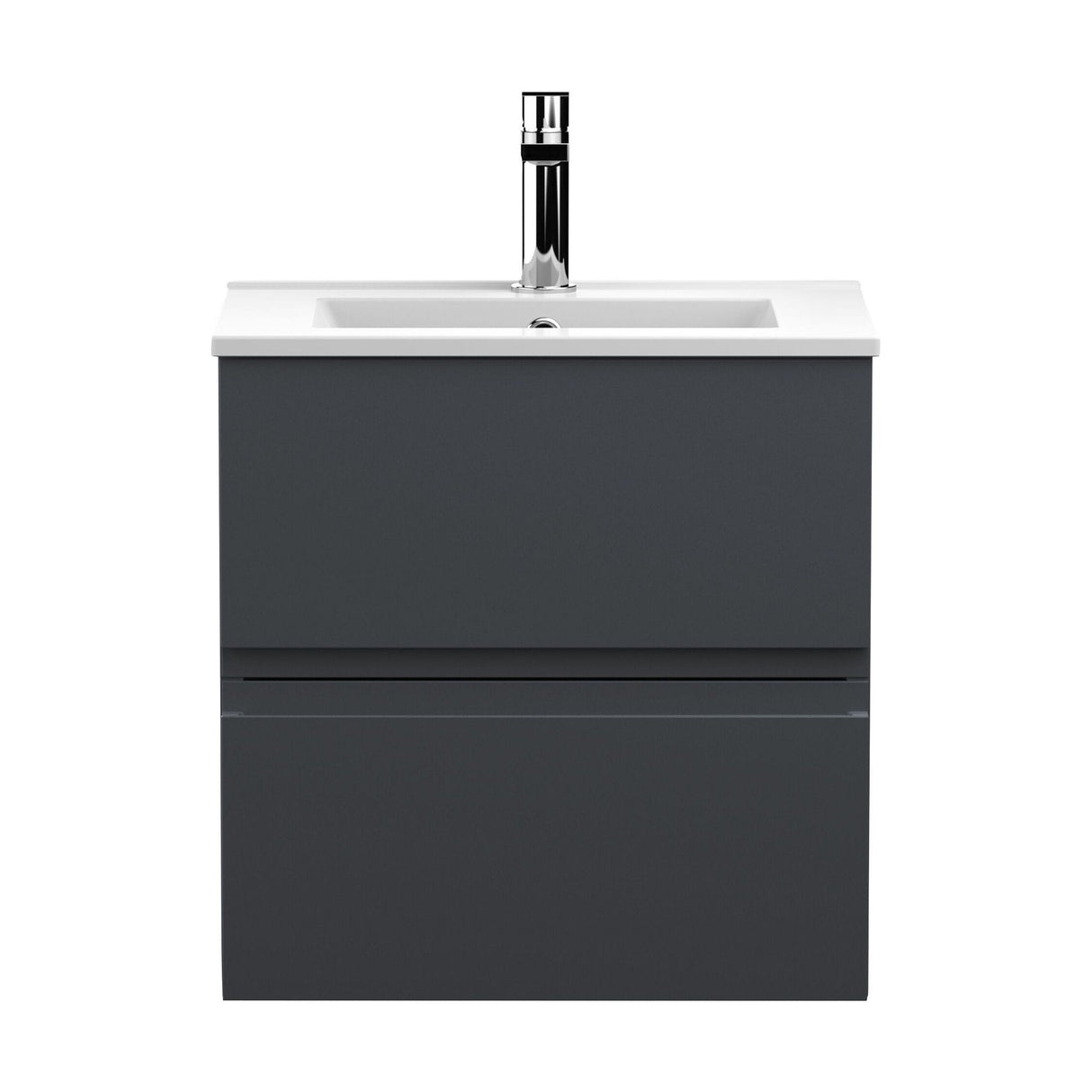 [BFRA1402B] Mavesyn Contemporary 2 Drawer Wall Hung Vanity Unit with Minimalist Basin - Choice of Size and Colour - Cutout