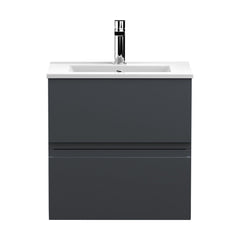 [BFRA1402B] Mavesyn Contemporary 2 Drawer Wall Hung Vanity Unit with Minimalist Basin - Choice of Size and Colour - Cutout