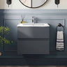 [BFRA1402B] Mavesyn Contemporary 2 Drawer Wall Hung Vanity Unit with Minimalist Basin - Choice of Size and Colour - Silo