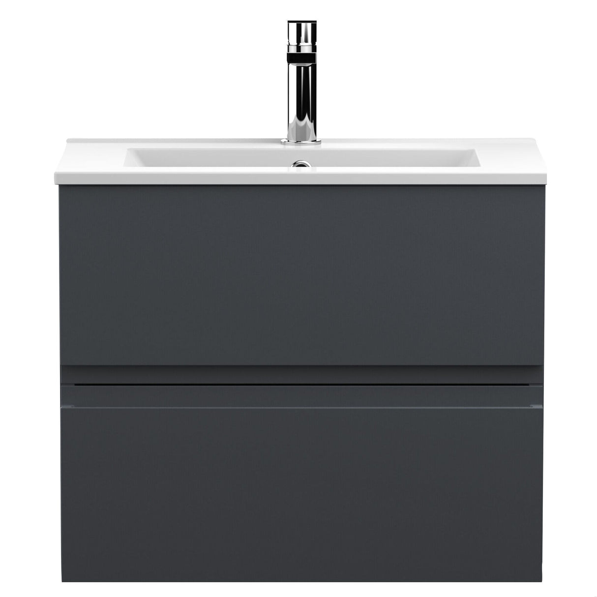 [BFRA1404B] Mavesyn Contemporary 2 Drawer Wall Hung Vanity Unit with Minimalist Basin - Choice of Size and Colour - Cutout