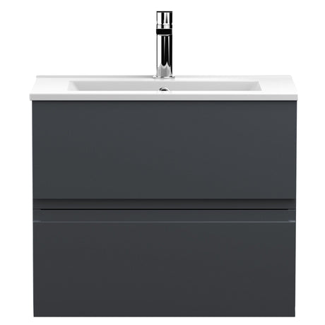 [BFRA1404B] Mavesyn Contemporary 2 Drawer Wall Hung Vanity Unit with Minimalist Basin - Choice of Size and Colour - Cutout