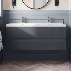[BFRA1404C] Mavesyn Contemporary 4 Drawer Wall Hung Vanity Unit with Basin - Choice of Colour - Silo