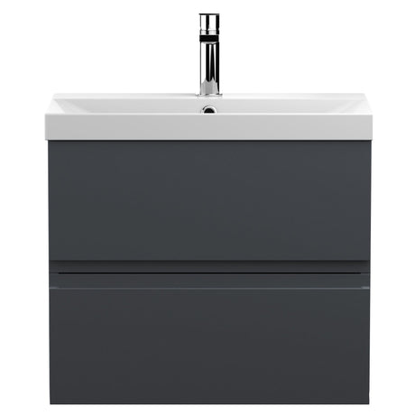 [BFRA1404D] Mavesyn Contemporary 2 Drawer Wall Hung Vanity Unit with Thin Edge Basin - Choice of Size and Colour - Cutout