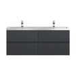 [BFRA1404F] Mavesyn Contemporary 4 Drawer Wall Hung Vanity Unit with Basin, Dark Grey, 1200mm - Cutout