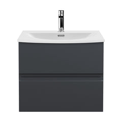 [BFRA1404G] Mavesyn Contemporary 2 Drawer Wall Hung Vanity Unit with Curved Basin - Choice of Size and Colour - Cutout