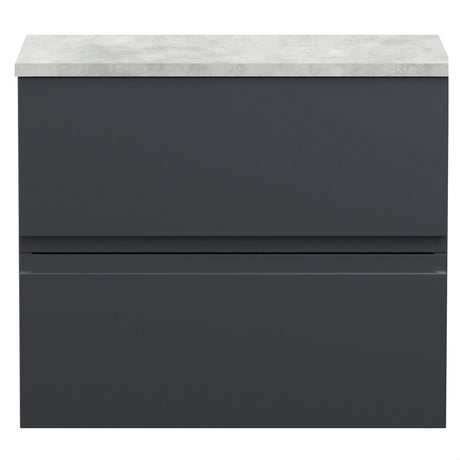 [BFRA1404LBG] Mavesyn Contemporary 2 Drawer Wall Hung Vanity Unit with Laminate Worktop - Choice of Size and Colour - Cutout