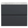 [BFRA1404LBG] Mavesyn Contemporary 2 Drawer Wall Hung Vanity Unit with Laminate Worktop - Choice of Size and Colour - Cutout