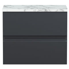 [BFRA1404LCM] Mavesyn Contemporary 2 Drawer Wall Hung Vanity Unit with Laminate Worktop - Choice of Size and Colour - Cutout