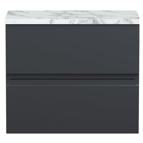 [BFRA1404LCM] Mavesyn Contemporary 2 Drawer Wall Hung Vanity Unit with Laminate Worktop - Choice of Size and Colour - Cutout