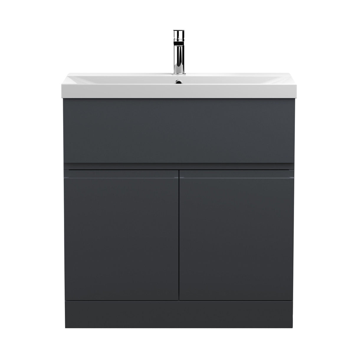 [BFRA1405D] Mavesyn Contemporary 2 Door 1 Drawer Floor Standing Vanity Unit with Thin Edge Basin - Choice of Size and Colour - Cutout