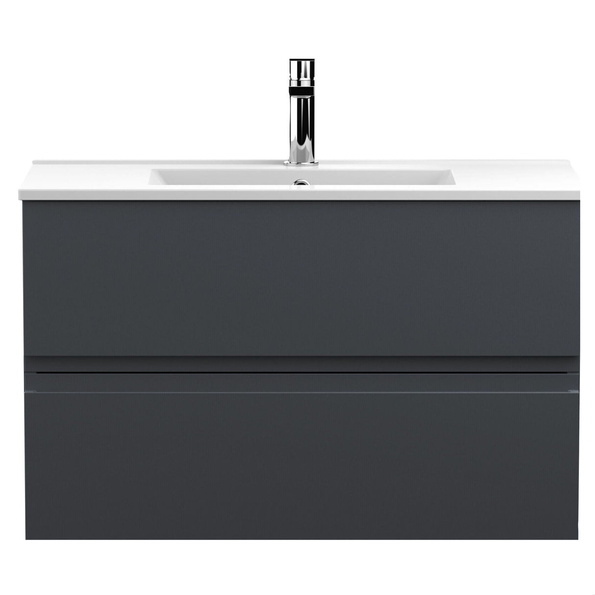 [BFRA1406B] Mavesyn Contemporary 2 Drawer Wall Hung Vanity Unit with Minimalist Basin - Choice of Size and Colour - Cutout