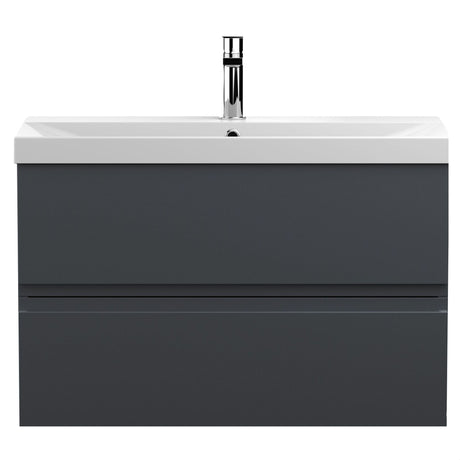 [BFRA1406D] Mavesyn Contemporary 2 Drawer Wall Hung Vanity Unit with Thin Edge Basin - Choice of Size and Colour - Cutout