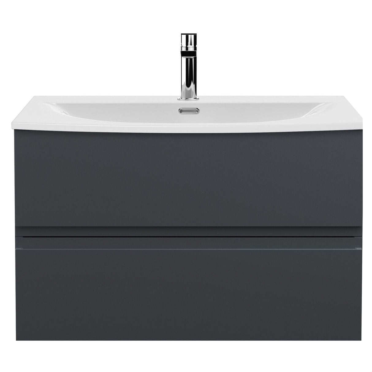 [BFRA1406G] Mavesyn Contemporary 2 Drawer Wall Hung Vanity Unit with Curved Basin - Choice of Size and Colour - Cutout