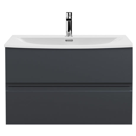 [BFRA1406G] Mavesyn Contemporary 2 Drawer Wall Hung Vanity Unit with Curved Basin - Choice of Size and Colour - Cutout